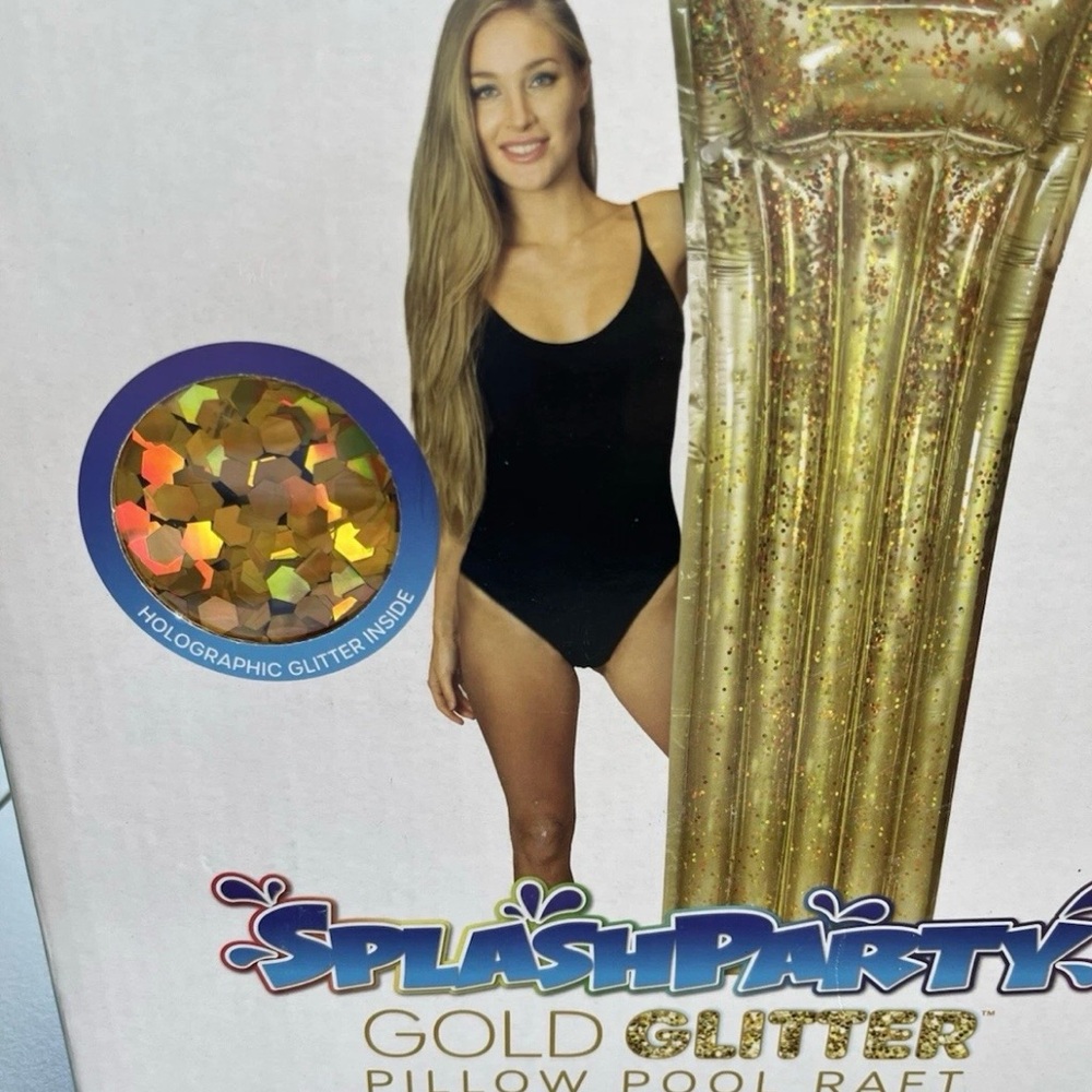Gold Glitter Pool Raft new